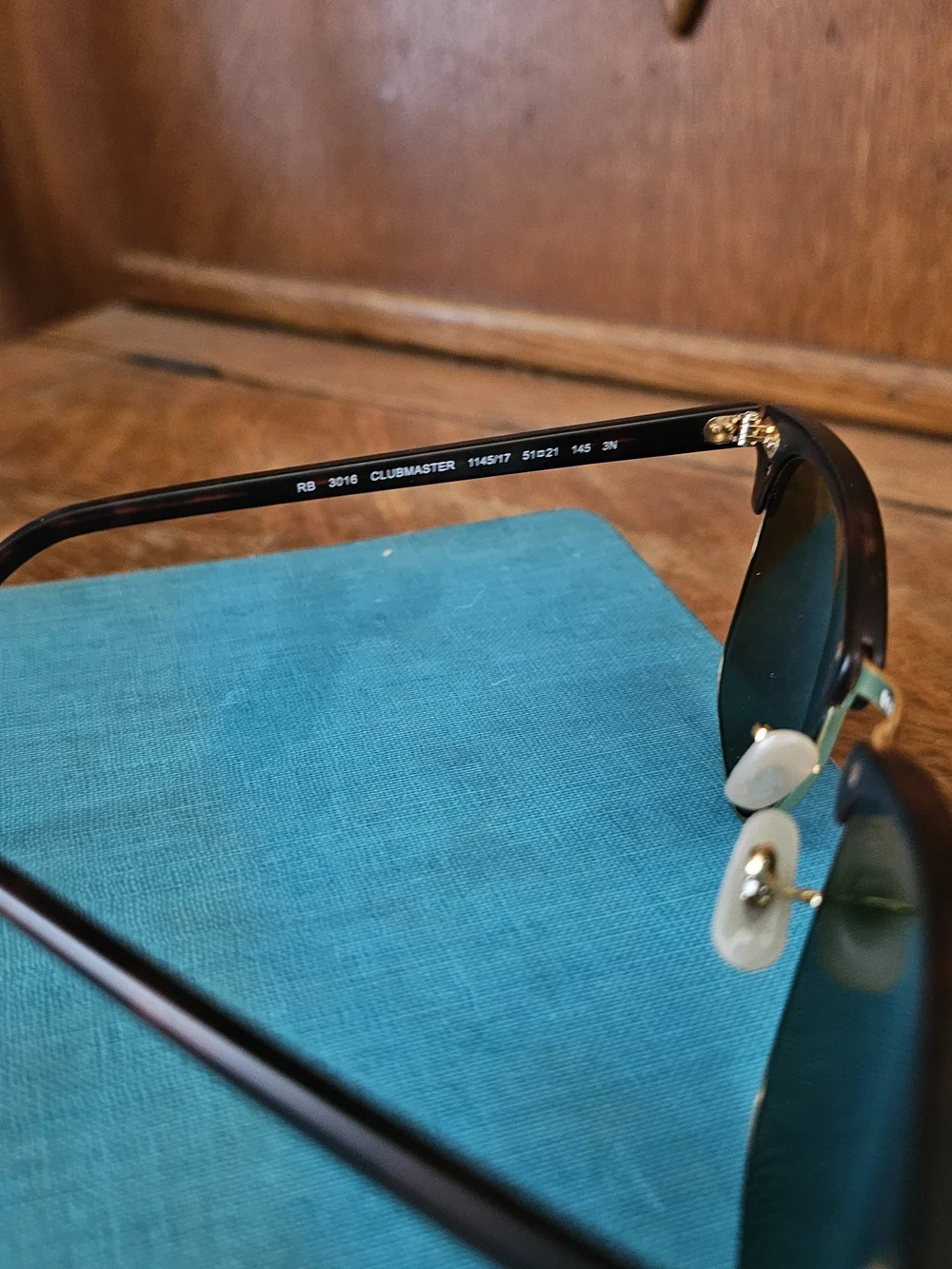 Ray-Ban Clubmaster RB3016 1145/17 Blue Mirror Havana Gold 51mm Sunglasses